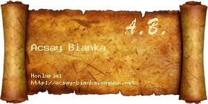 Acsay Bianka névjegykártya